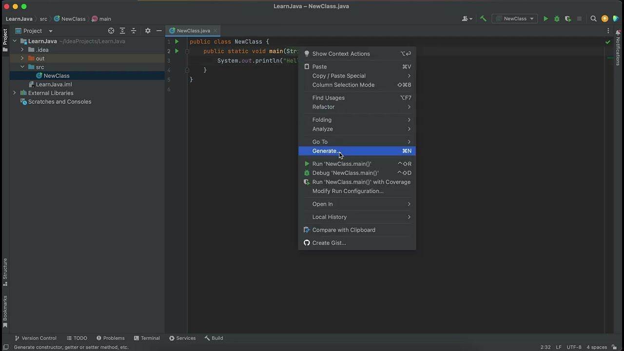 Java main() method and System.out.println() auto suggestion shortcuts # ...