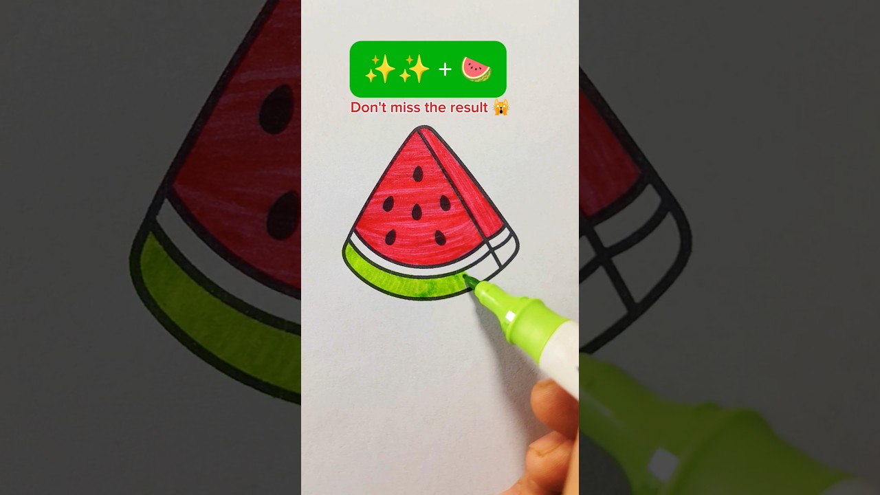 Watermelon Glittery Art for kids 🪩🍉 #art #kids #drawing #glitter