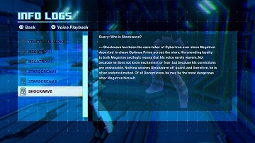 Transformers: Devastation - The Proudstar Mission 8: Shockwave Info Logs Information Details 1080p