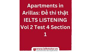 Apartments in Arillas Đề thi thật IELTS LISTENING Vol 2 Test 4 Section 1 (IELTS Recent Actual Test)