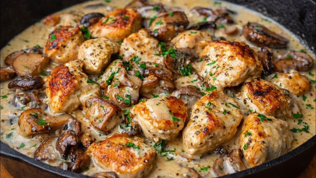 🔥 AMAZING Creamy Mushroom Chicken Recipe – Easy & Quick Dinner Idea!