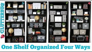 Dollar Store Organizing Ideas  One Shelf Organized Four Ways