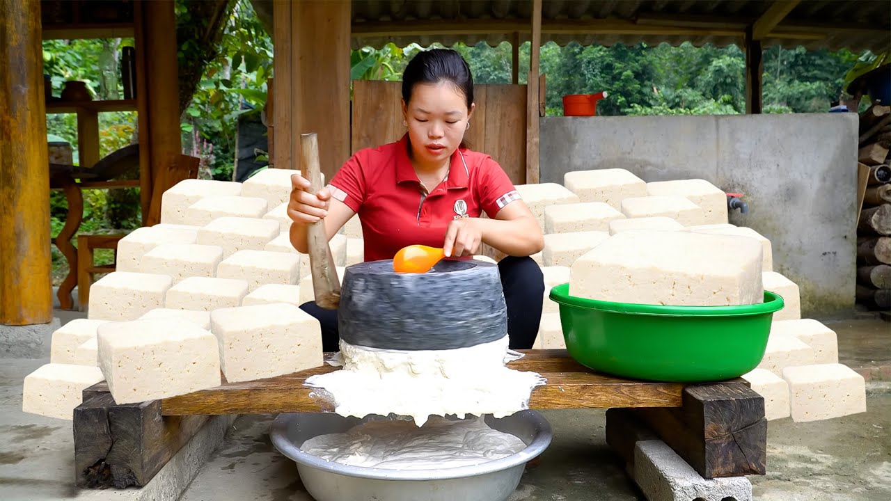 Making HANDMADE TOFU with Traditional Family Recipe to Sell at the Market | Cooking and Harvesting