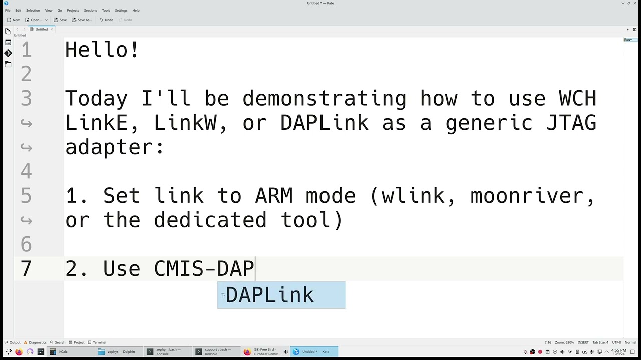 How to use WCH LinkE, LinkW, DAPLink as generic JTAG adapter