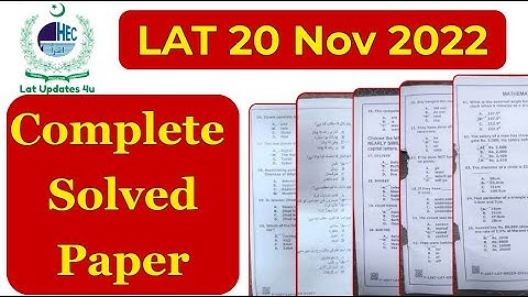 LAT 20 november 2022 Official Answer Key || Cpmplete LAT Paper With answers #hec #lat2022 #answerkey