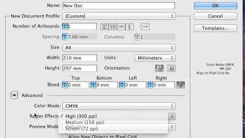 Adobe Illustrator: Create a new document