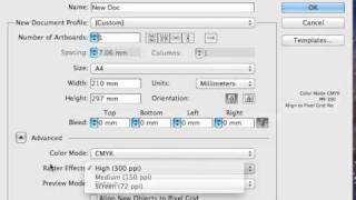 Adobe Illustrator: Create a new document