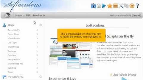 How to install Serendipity from Softaculous