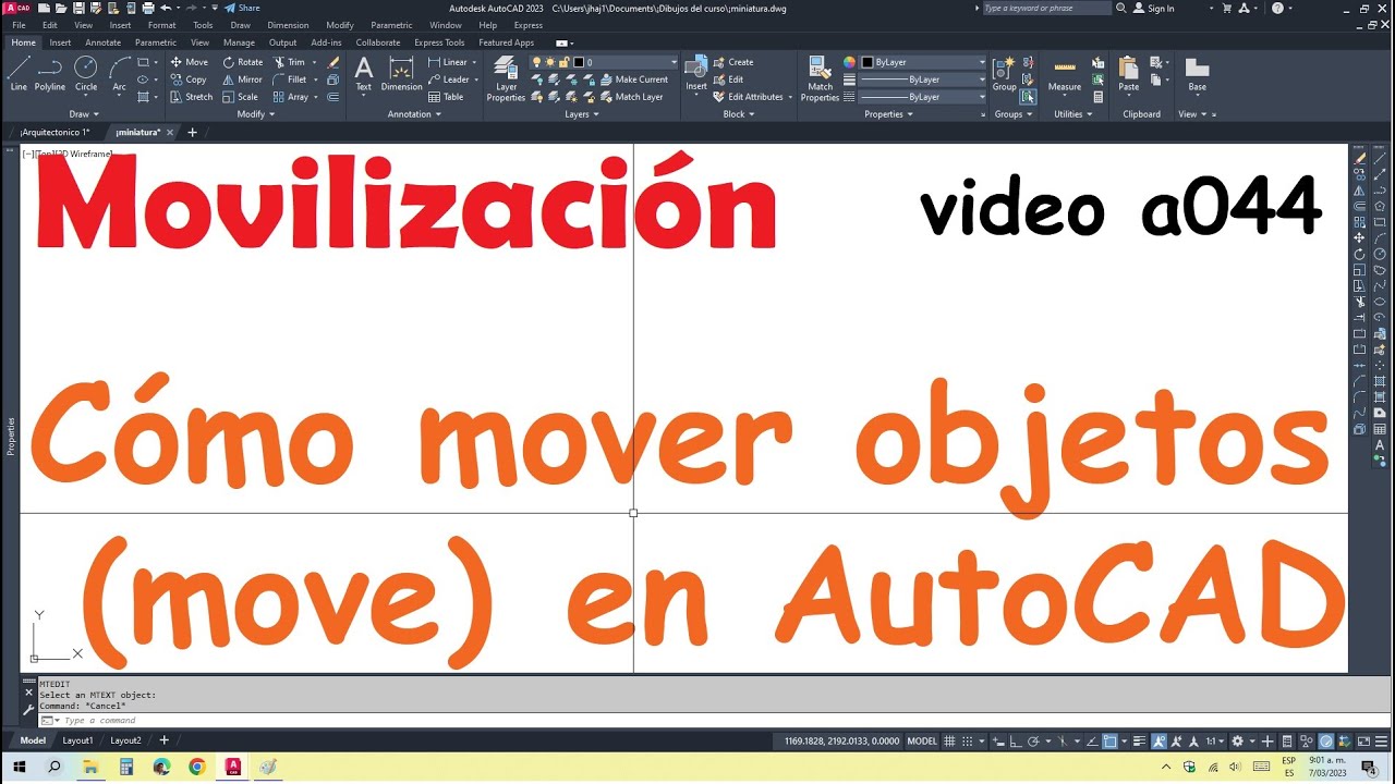 Movilización-Como mover objetos (move) en AutoCAD - YouTube