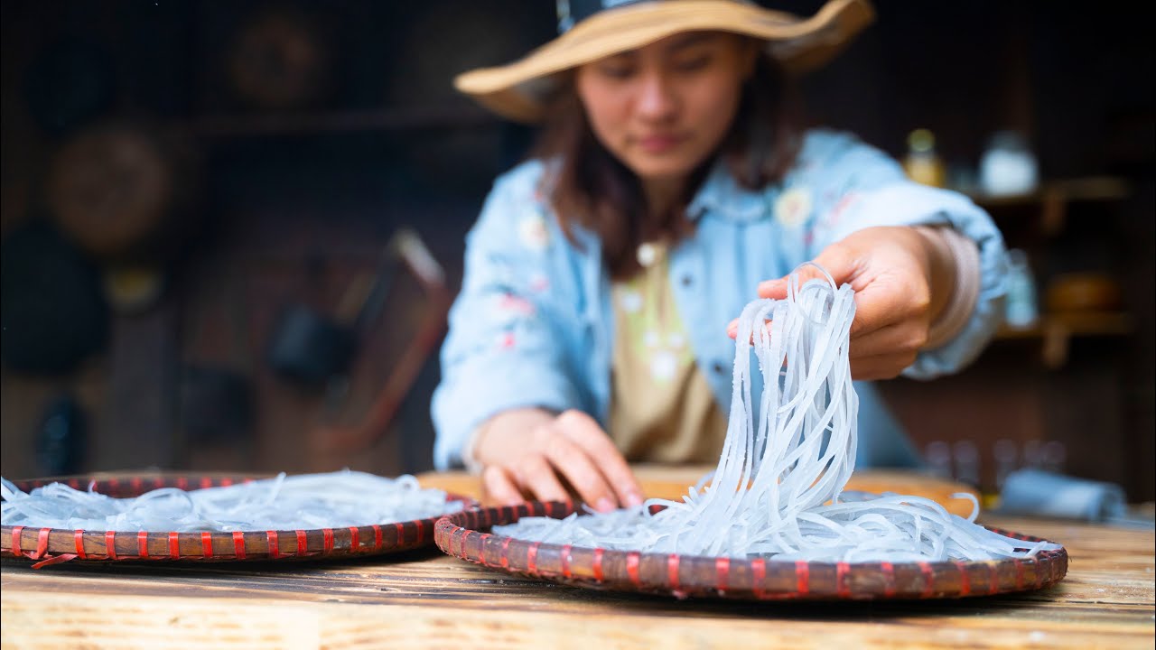 Công Thức Làm Miến Dong Thủ Công - Thưởng Thức Canh Miến và Miến Xào