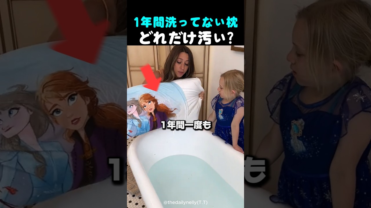 1年間洗ってない枕を水に浸けたら