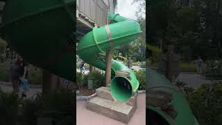 Shrek’s outhouse slide makes interesting sound effects when someone slides down