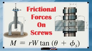 FRICTIONAL FORCES ON SCREWS // Equations Given and Explained