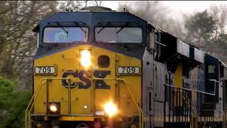 CSX Rock Runner and Small Freight on a Cold Morning