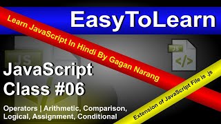 JavaScript Class #06 | Operators | Arithmetic, Comparison, Logical, Assignment, Conditional Operator