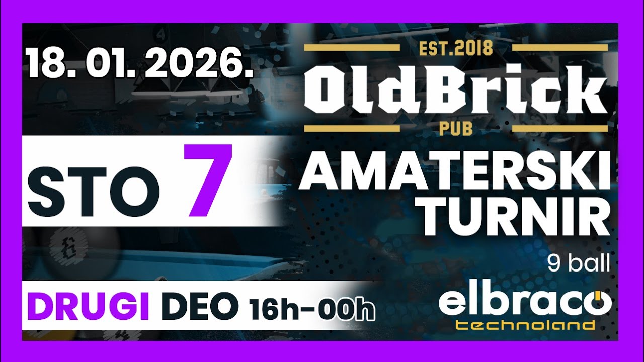 Sto br 7, 18.01.2026. AMATERSKI TURNIR 9 BALL II DEO