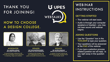 UPES Webtalks: Designing Future? How to choose a design college