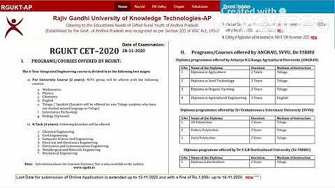 APIIIT  RGUKT CET 2020