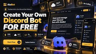 How to Create Your Own Discord Bot FREE | No Coding! FREE 24/7 Hosting & 300  Features | Mobile!