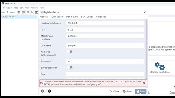 How to fix unable to connect to server connection failed pgadmin