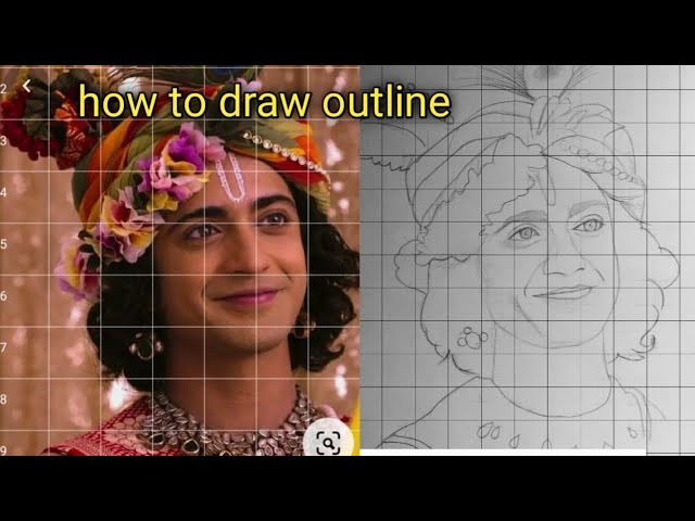 Krishna Janmashtami Drawing, Sumedh mudgalkar as Krishna Drawing, Step By  Step Part 2 - YouTube