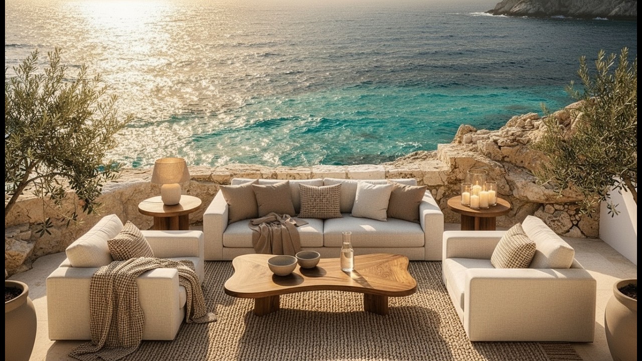 Evening Jazz by the Sea 🌊 | Mediterranean Lounge Groove | Sunset Coastal Vibes