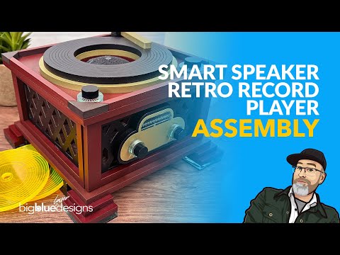 [Laser cut and engrave,Blade cut] Retro Record Player Smart Speaker Holder (Echo Dot or Google Home Mini)