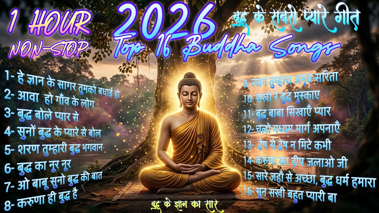 1 Hour Non Stop | 2026 के Top 16 Buddha Bhajan | बुद्ध के सबसे प्यारे गीत | मन को शांति देनेवाले गीत