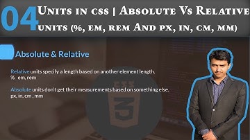 units in css | Absolute Vs Relative units in CSS (%, em, rem And px, in, cm, mm)