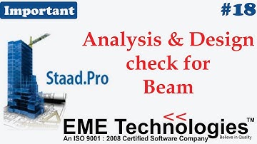 Tutorial for Analysis and Design check for Beam | Staad Pro