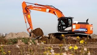 Hitachi hybrid excavators - sustainable and cost-effective - YouTube