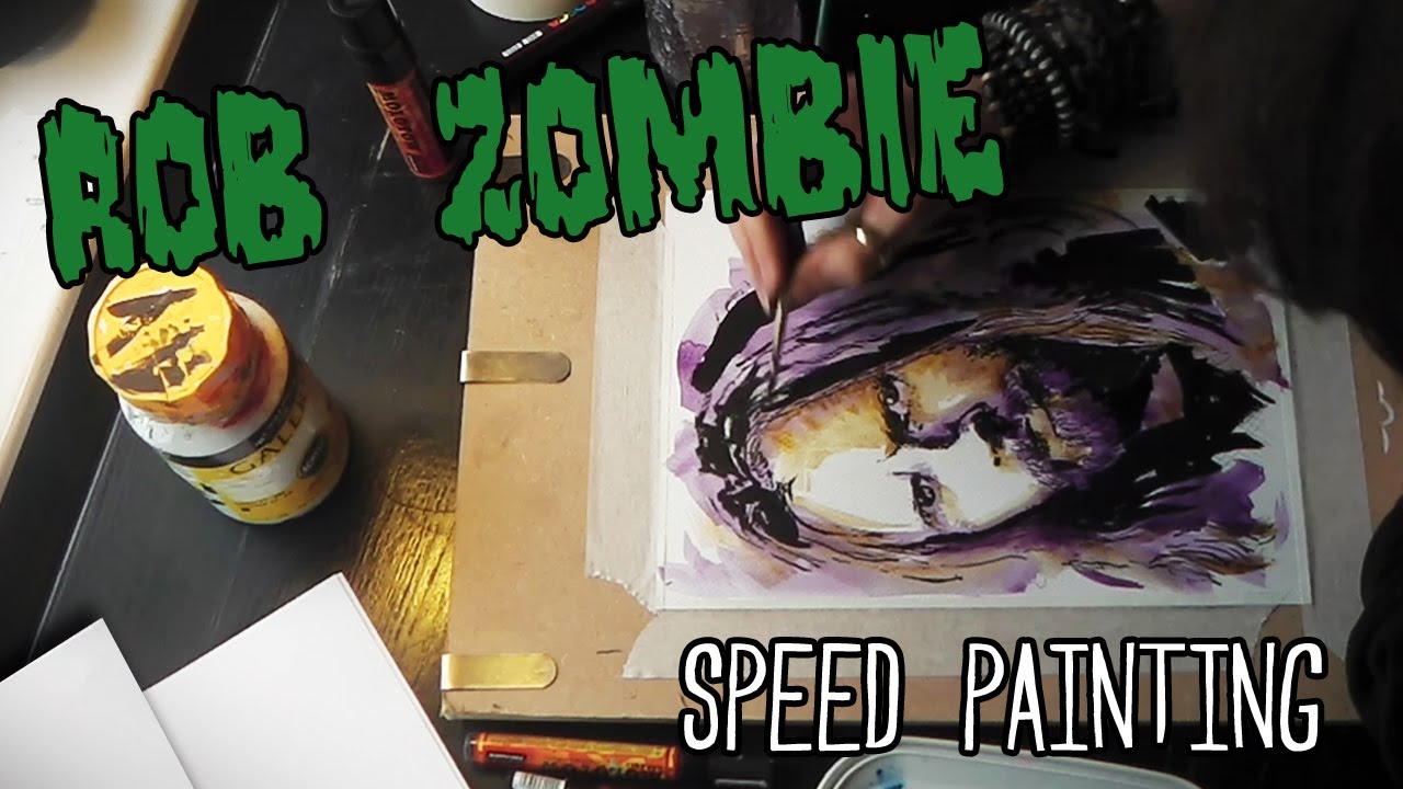ROB ZOMBIE Water Colour SPEED PAINTING - Art By Stephen Quick paint net