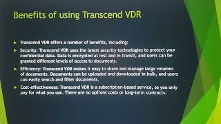 Exploring Transcend VDR A Deep Dive into Cloud Based Data Solutions