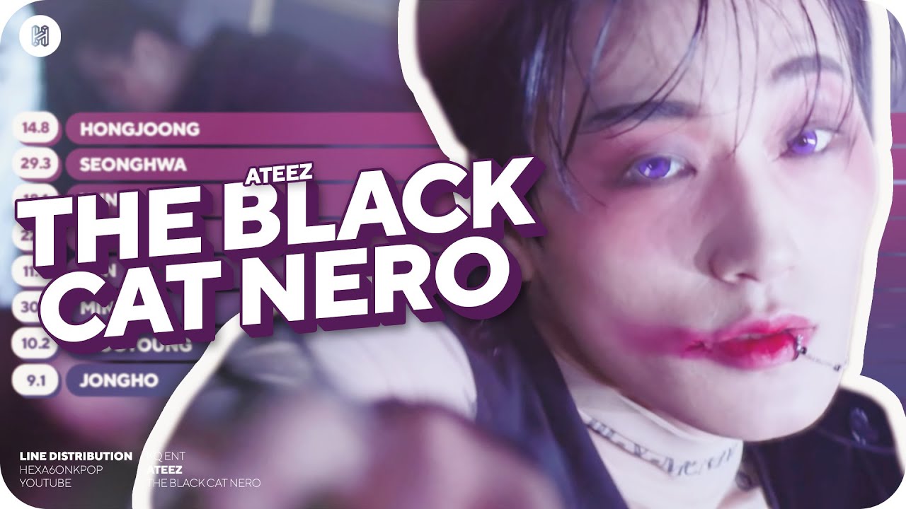 ATEEZ - THE BLACK CAT NERO Line Distribution (Color Coded) | D-5 FEVER PART.2