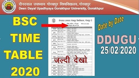 B.sc Time table 2020 | ddu gorakhpur university time table 2020 | gorakhpur university