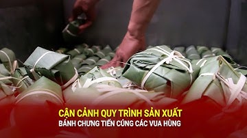 Cận cảnh quy trình sản xuất bánh chưng tiến cúng các vua Hùng