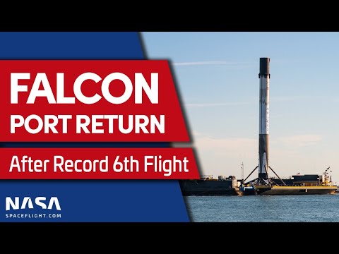 LIVE: SpaceX's Falcon Booster B1049 Returns to Port After Record-Setting 6th Flight