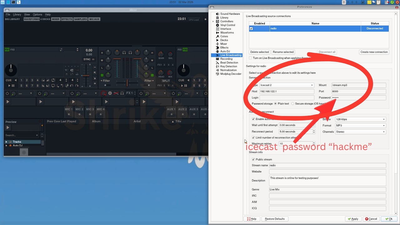 mixxx blocks my recording, you cannot see it in the previous video [mixxx configuring]