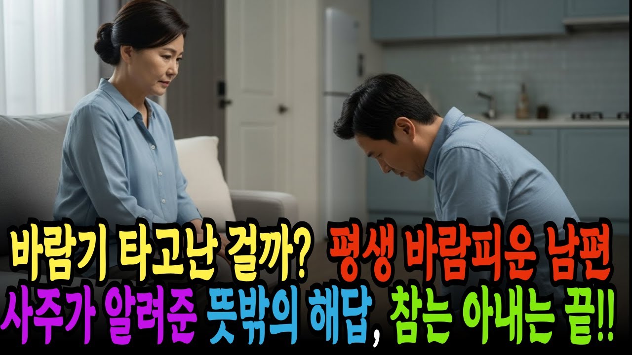 [인생사주] 울며 매달리지 마세요,바람둥이 사주를 길들이는 가장 무서운 방법ㅣ인생사주 ㅣ사주와 명리학 ㅣ시니어사연 ㅣ인생사주 사랑방