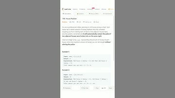 #leetcode House Robber #moneyheist #faang #programming #coding #dynamicprogramming