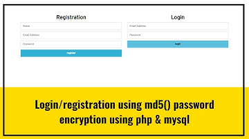 login/register form using md5() password encryption