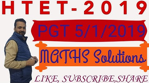 #HTET #PGT_2019, MATHS SOLUTIONS