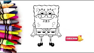 Menggambar dan Mewarnai SpongeBob SquarePants |  how to draw easy coloring  #7