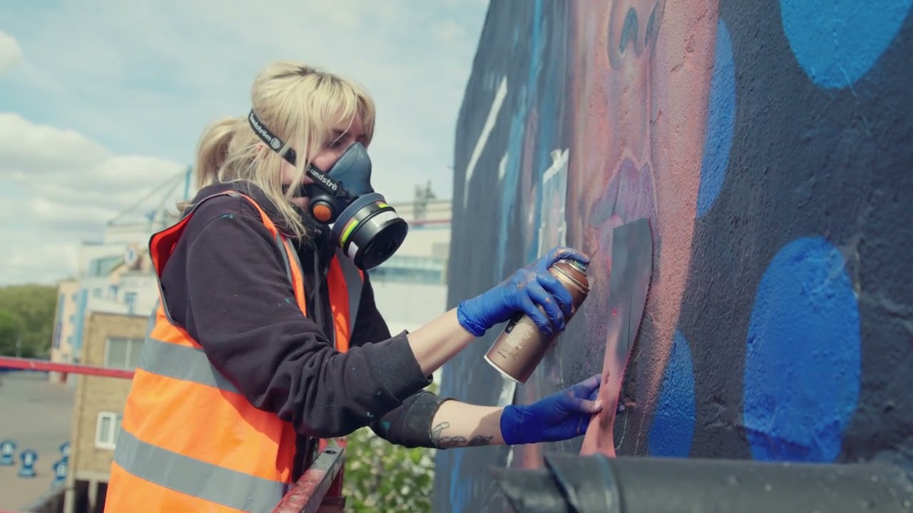 Creation of the Lauren James Mural 💙 📺📺