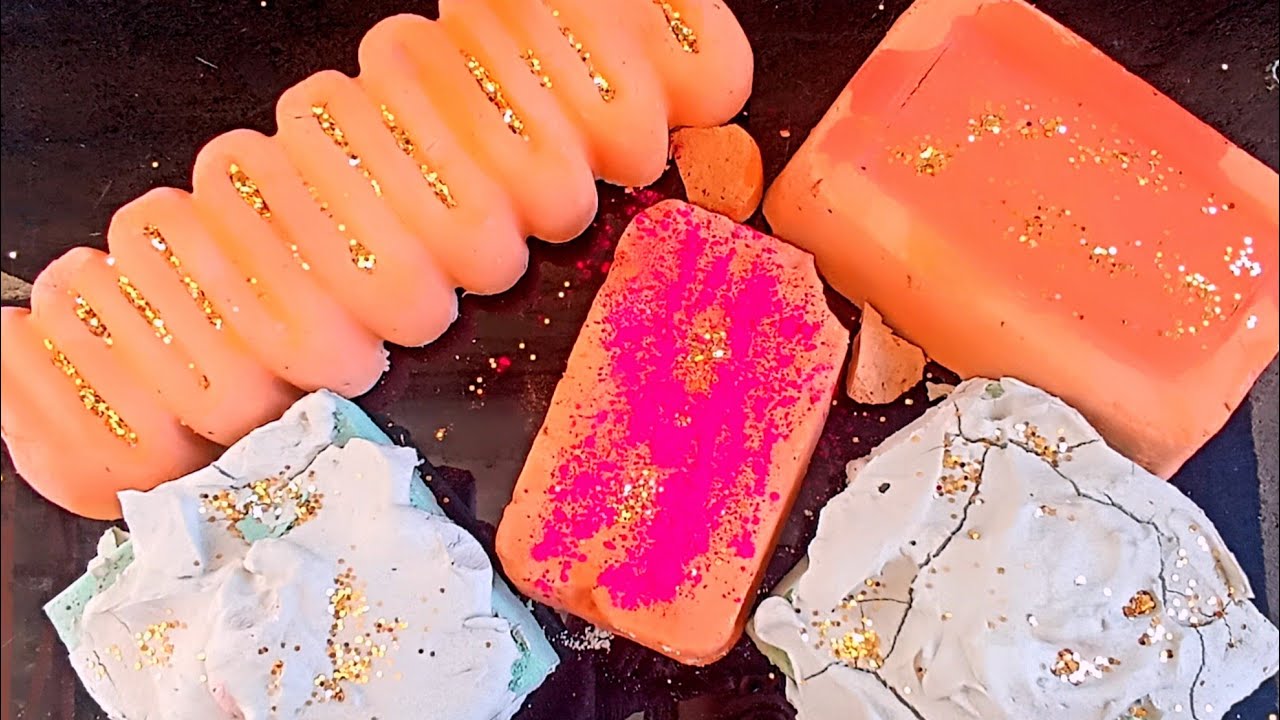Crispy soft reform | 🧡💚 pasted block | chalk crush vedio | powder play 💨💨 Asmr 