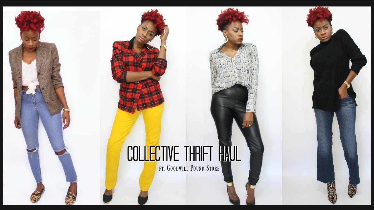 Collective Thrift Haul Goodwill Pound Store RushOurFashion YouTube