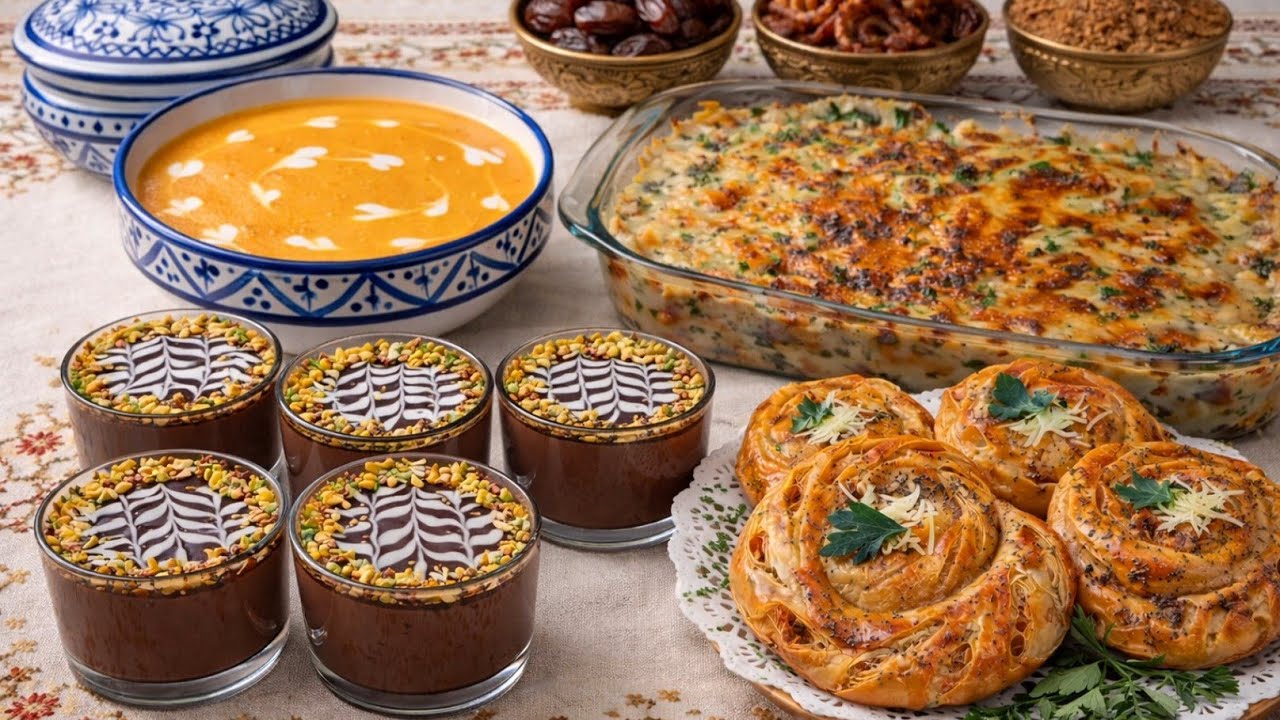 فطور رمضان 2026 🔥 كامل وسهل | مسمن معمر مقرمش فالفران + تحلية صحية + حساء لذيذ+ عشاء