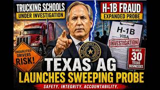 Ken Paxton Launches Sweeping Probe Into Trucking Schools & H-1B Fraud!