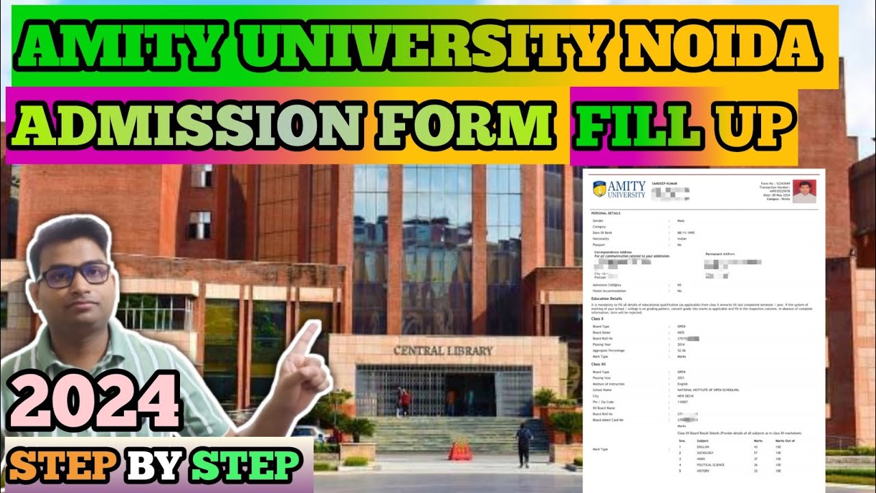 Amity University Noida Admission Form Fill 2024 | Step By Step ...