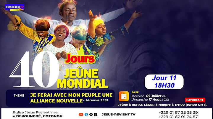 🟥 J11/40 - 18h 30min | JE FERAI AVEC MON PEUPLE UNE ALLIANCE NOUVELLE  | #jesusrevient